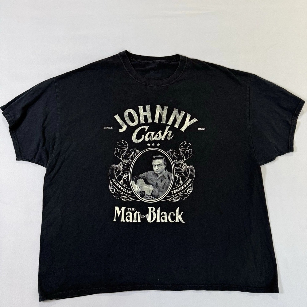 Johnny Cash The Man In Black Men's T-Shirt 3XL Nashville Tennessee Country Music